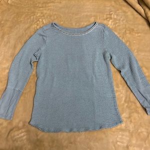 sundance catalog light blue waffle top